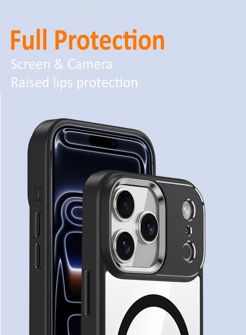 Techie Apple iPhone 17 Pro Max Case MagSafe – Clear Shockproof Transparent Cover, Anti-Yellow Acrylic Hard Back with TPU + PC, Wireless Charging Compatible – Black Edge - Image 2