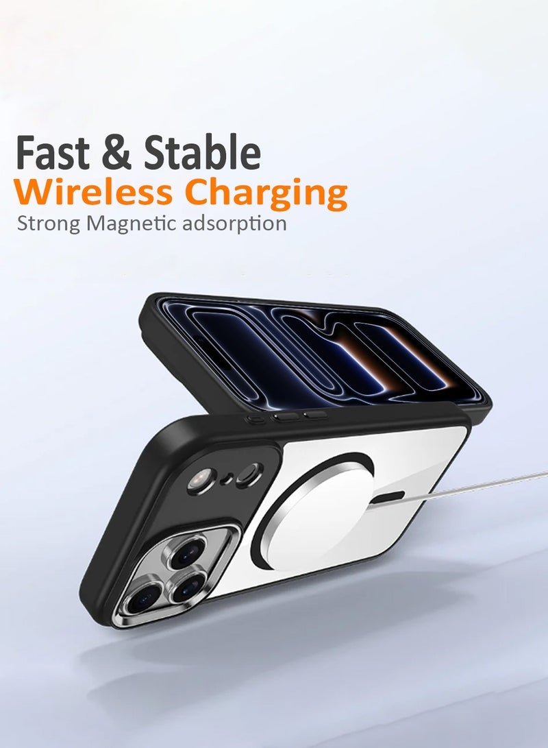 Techie Apple iPhone 17 Pro Max Case MagSafe – Clear Shockproof Transparent Cover, Anti-Yellow Acrylic Hard Back with TPU + PC, Wireless Charging Compatible – Black Edge - Image 4