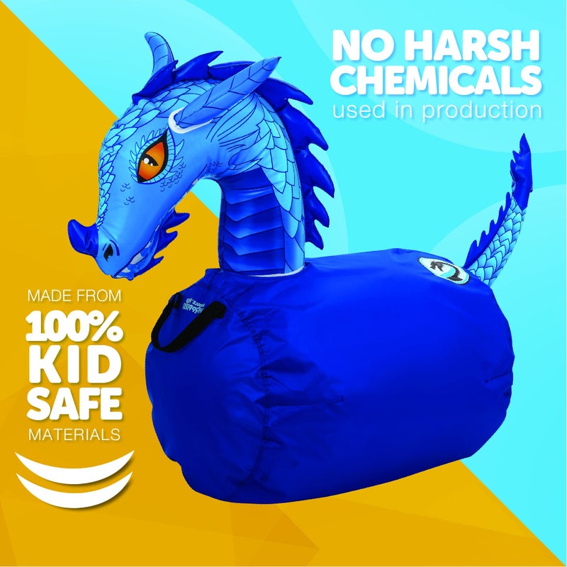 Waddle Hip Hoppers Large Bouncy Hopper Inflatable Hopping Animal Bouncer, Supports Up to 250 Pounds, Ages 5 and Up (Blue Dragon) - Image 4