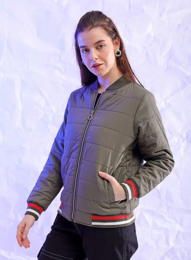 Freehand Women Regular Fit Solid Puffer Jacket