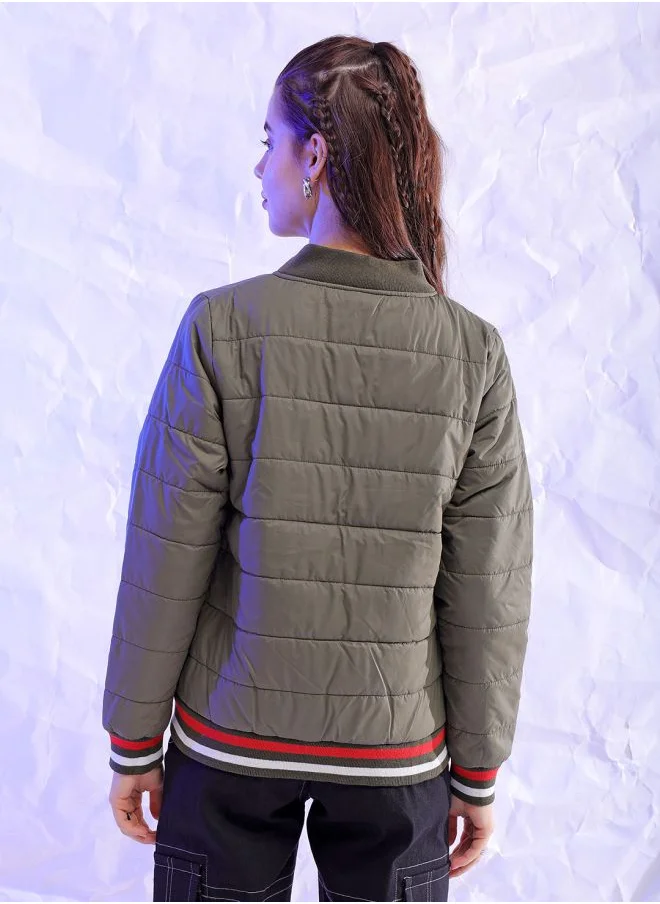 Freehand Women Regular Fit Solid Puffer Jacket