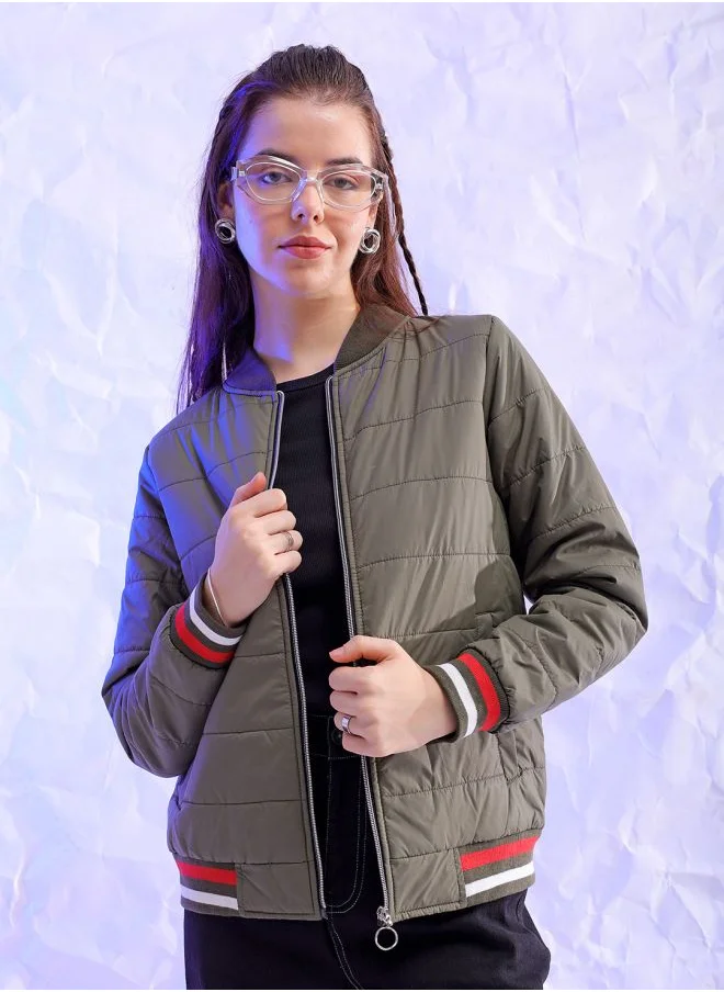 Freehand Women Regular Fit Solid Puffer Jacket