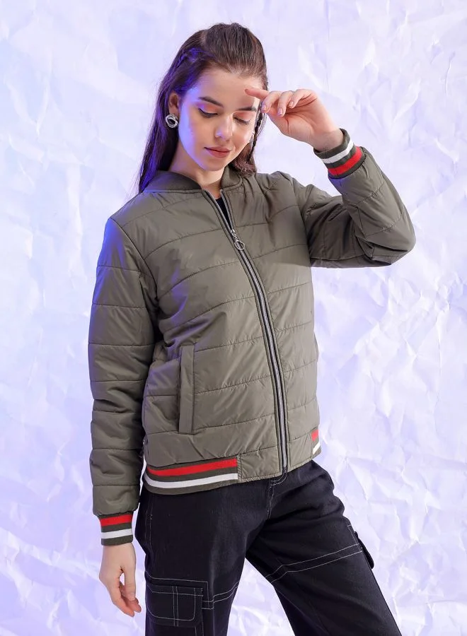 Freehand Women Regular Fit Solid Puffer Jacket
