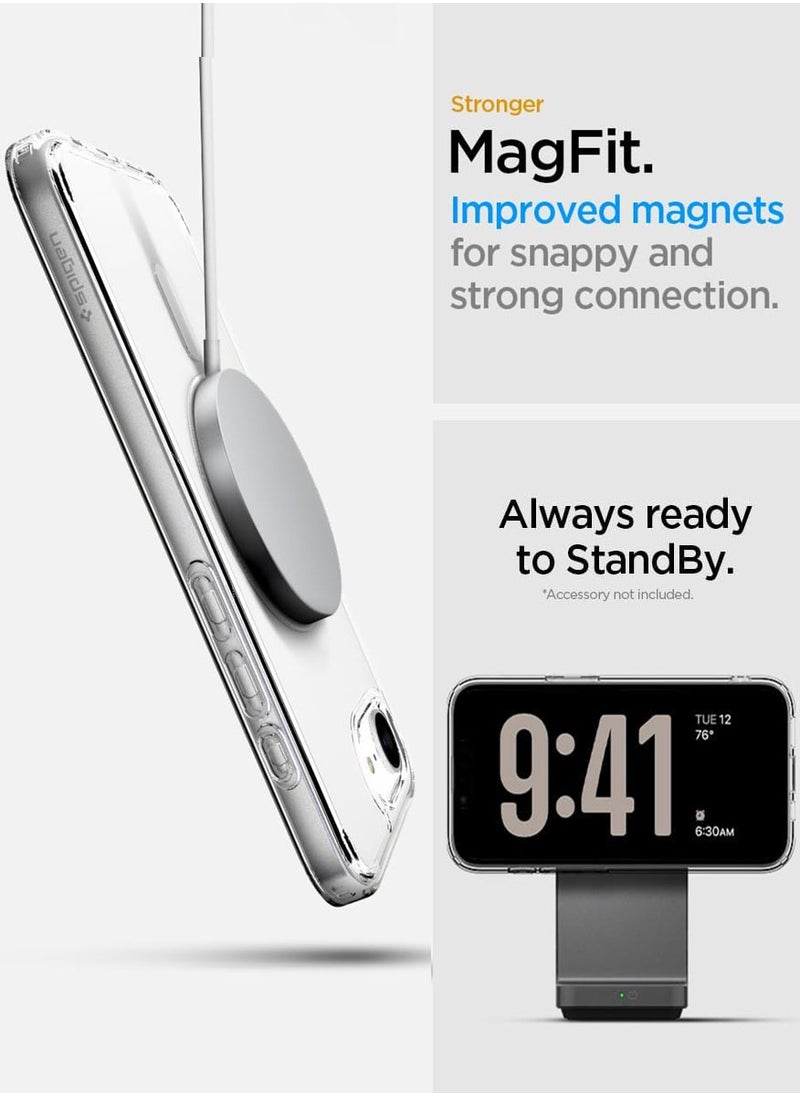 Spigen Ultra Hybrid MagFit for iPhone 16E Case Cover with MagSafe (2025) - Clear White  - Image 5