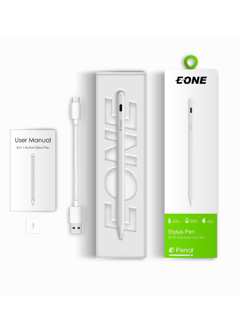 Eone - E-Pencil, Smart Digital Pen for Writing and Drawing that Supports all Smart Devices that Support a Touch Screen - White - Image 1