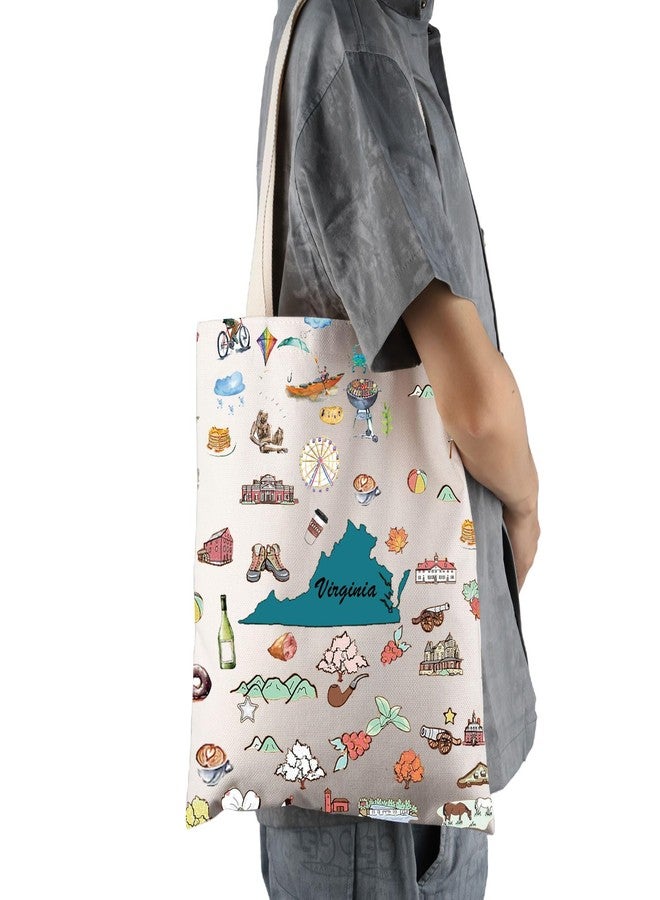 FEELMEM Virginia Travel Gift Virginia Vacation Canvas Tote Bag Virginia Trip Souvenir Shoulder Bag Virginia Merchandise - Image 5