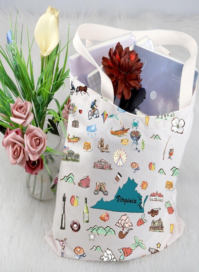 FEELMEM Virginia Travel Gift Virginia Vacation Canvas Tote Bag Virginia Trip Souvenir Shoulder Bag Virginia Merchandise - Image 4