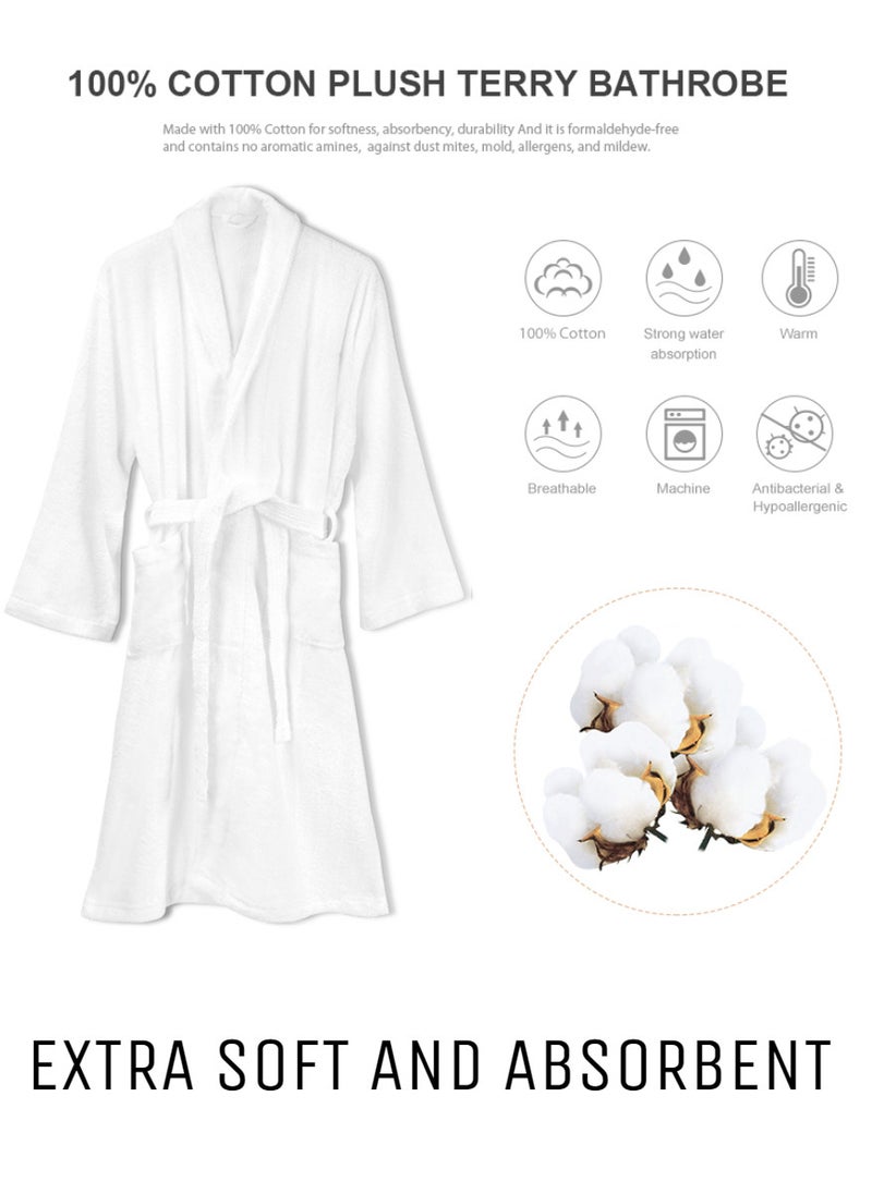 Blueberry Terry Pattern Unisex Dressing Bathrobe Free Size Hotel And Spa  - Image 3