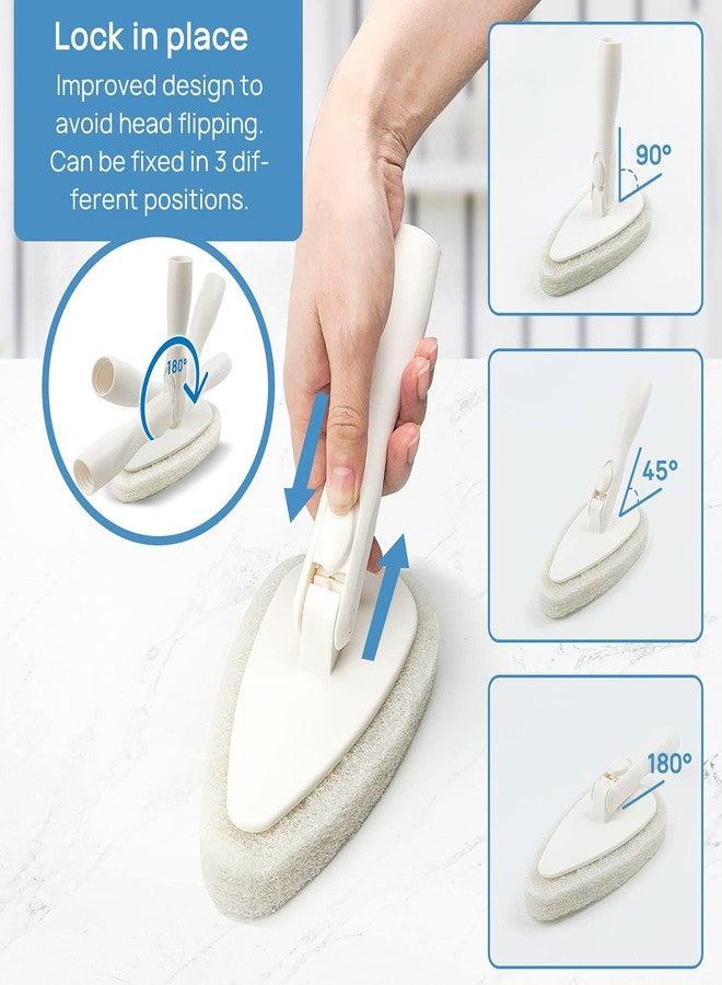 Qaestfy Shower Scrubber Cleaning Brush Combo Bath Tub Tile Cleaner Scrubber Brush with 51'' Adjustable Long Handle Scrub Brush for Bathroom Shower Bathtub Wall Mop Cleaning Scrubbing - Image 4
