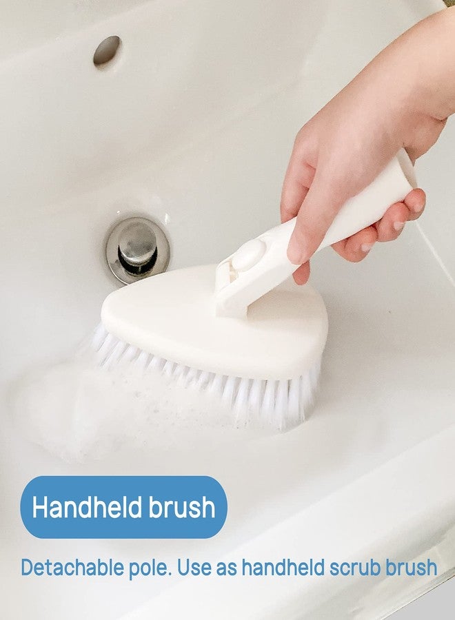 Qaestfy Shower Scrubber Cleaning Brush Combo Bath Tub Tile Cleaner Scrubber Brush with 51'' Adjustable Long Handle Scrub Brush for Bathroom Shower Bathtub Wall Mop Cleaning Scrubbing - Image 5