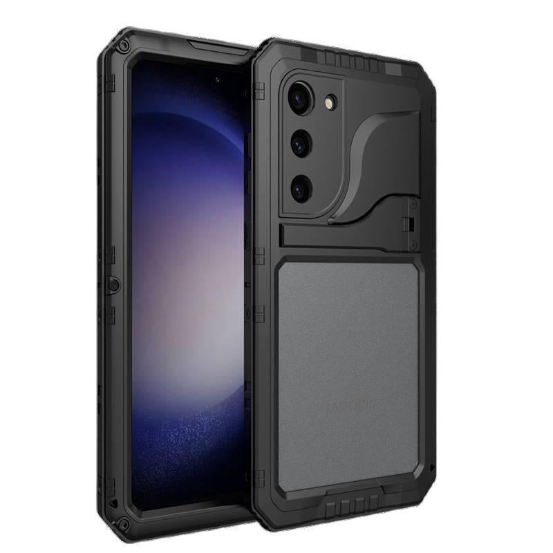 غطاء واقي | حماية من السقوط | أحمر Metal | مقاوم للصدمات لـ Samsung Galaxy S23 | حامل قابل للطي - Image 3