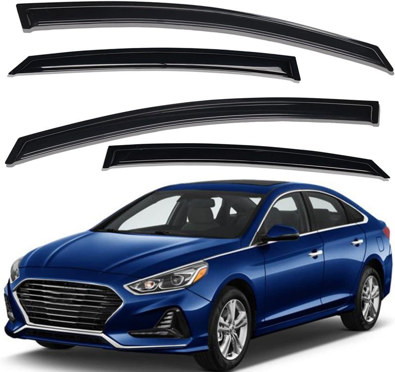 Lightronic WV94361 Tape-on Side Window Visor Deflector Rain Guard Set for 2015-2019 Hyundai Sonata - Image 1