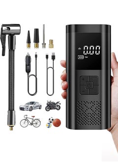 Joshberg Portable Air Compressor Tire Inflator Pump,150 PSI Electric Air Pump with LCD Dual Screen for Car,Motor,Bike,Ball,6000mAh,Black  - Image 1