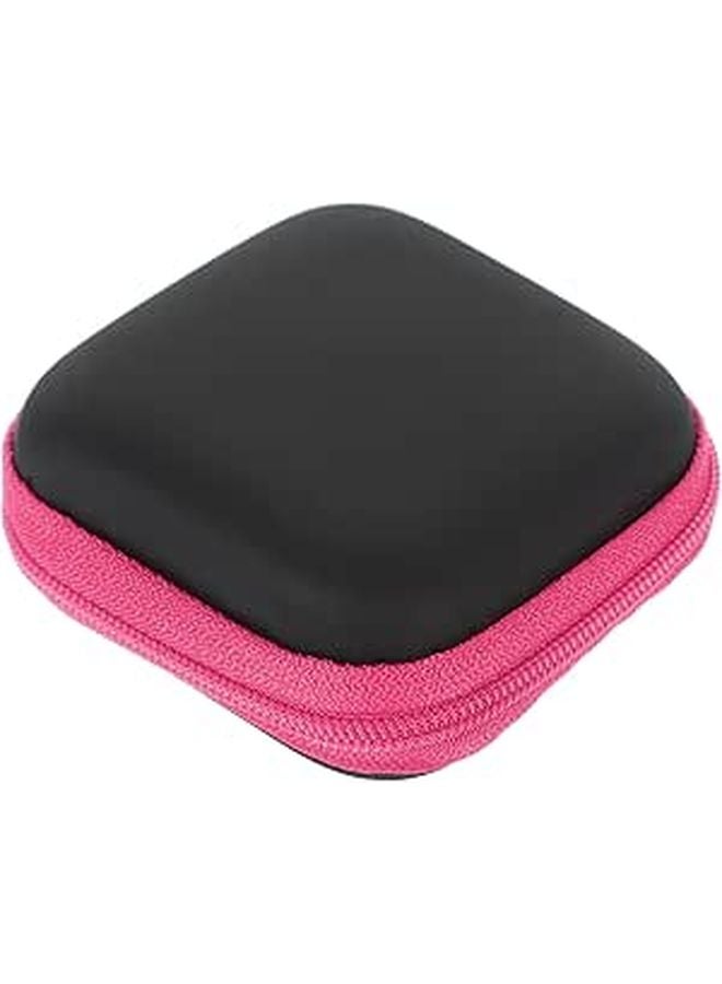 Portable EVA Earbuds Case Holder with Cable Organizer Travel Pouch Pink - Image 1