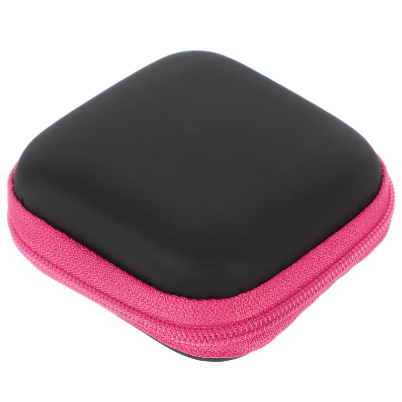 Portable EVA Earbuds Case Holder with Cable Organizer Travel Pouch Pink - Image 2