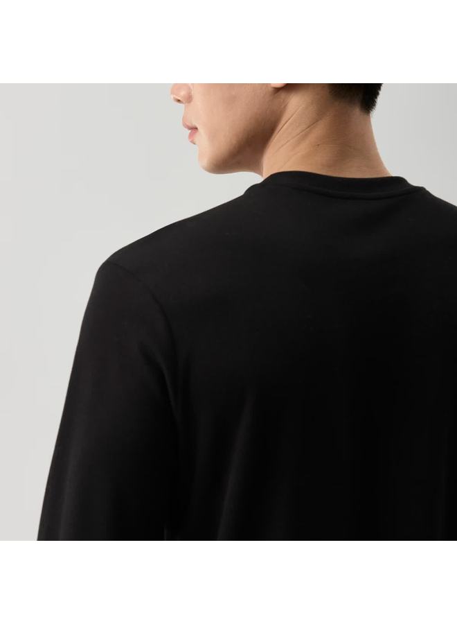 Markless Far Infrared Heating Long Sleeve T-shirt Men Autumn Winter Soft Warm Base Layer Crew Neck Top 4605 Starry Black L - Image 2