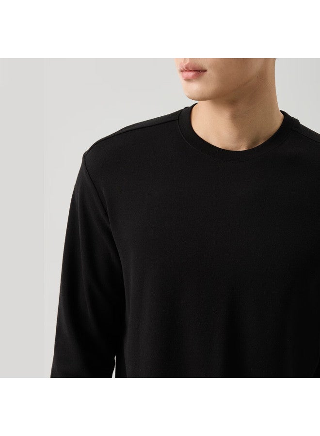 Markless Far Infrared Heating Long Sleeve T-shirt Men Autumn Winter Soft Warm Base Layer Crew Neck Top 4605 Starry Black L - Image 1