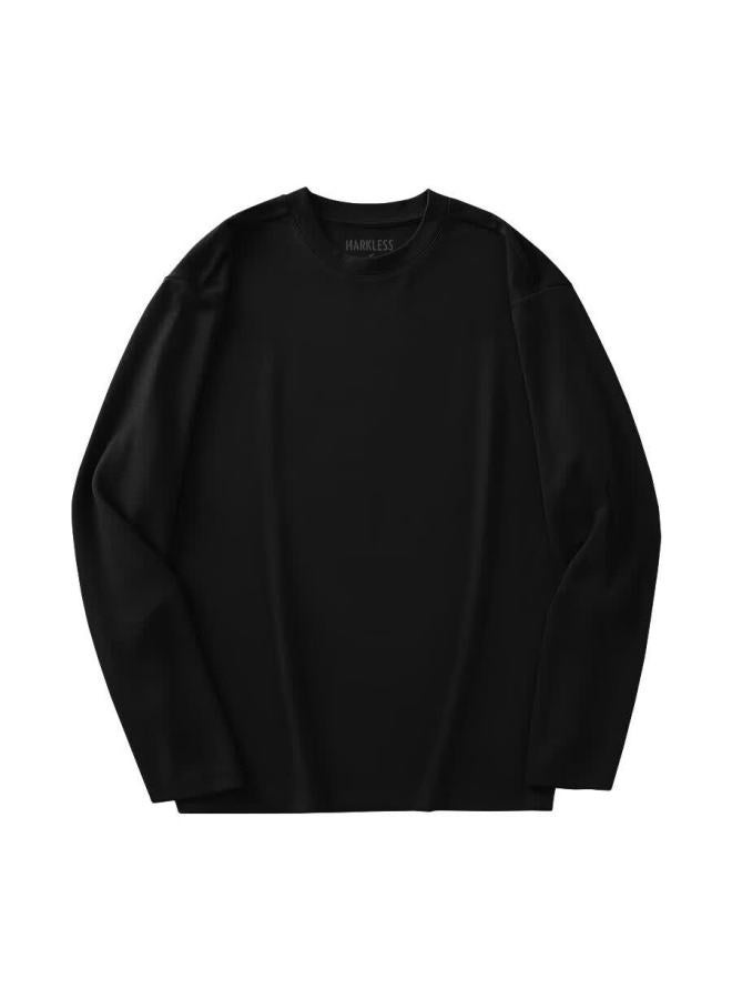 Markless Far Infrared Heating Long Sleeve T-shirt Men Autumn Winter Soft Warm Base Layer Crew Neck Top 4605 Starry Black L - Image 3
