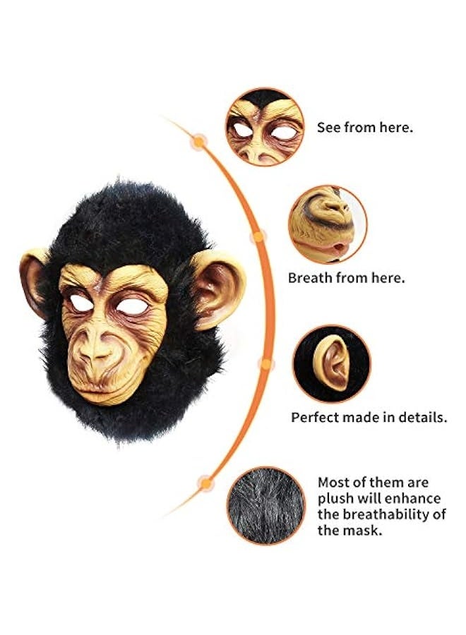 Loquat Animal Mask Monkey Mask Novelty  Costume Party Animal Head Mask Chimp - Image 3