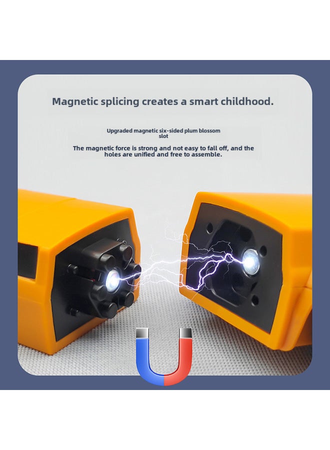 Children's Magnetic Toy Car Boy's Building Blocks Assembled And Spliced Engineering Vehicle Varietized Puzzle King Kong Robot Cross-border-Specifications:Storage Box [engineering Series] 35 Pieces  - Image 5
