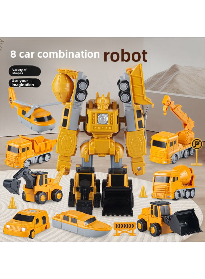 Children's Magnetic Toy Car Boy's Building Blocks Assembled And Spliced Engineering Vehicle Varietized Puzzle King Kong Robot Cross-border-Specifications:Storage Box [engineering Series] 35 Pieces  - Image 3