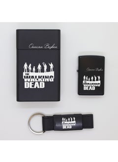Ada Lazer Personalized The Walking Dead Metal Cigarette Box, Zippo Lighter and Keychain Set  - Image 1
