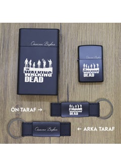 Ada Lazer Personalized The Walking Dead Metal Cigarette Box, Zippo Lighter and Keychain Set  - Image 2