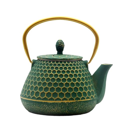 YJX Cast Iron Tea Kettle, Japanese Tetsubin Teapot Coated with Enameled Interior, Durable Cast Iron Teapot with Stainless Steel Infuser for Stovetop Safe(1000ml/34oz) - Image 1