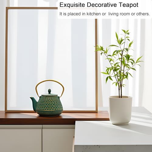 YJX Cast Iron Tea Kettle, Japanese Tetsubin Teapot Coated with Enameled Interior, Durable Cast Iron Teapot with Stainless Steel Infuser for Stovetop Safe(1000ml/34oz) - Image 5