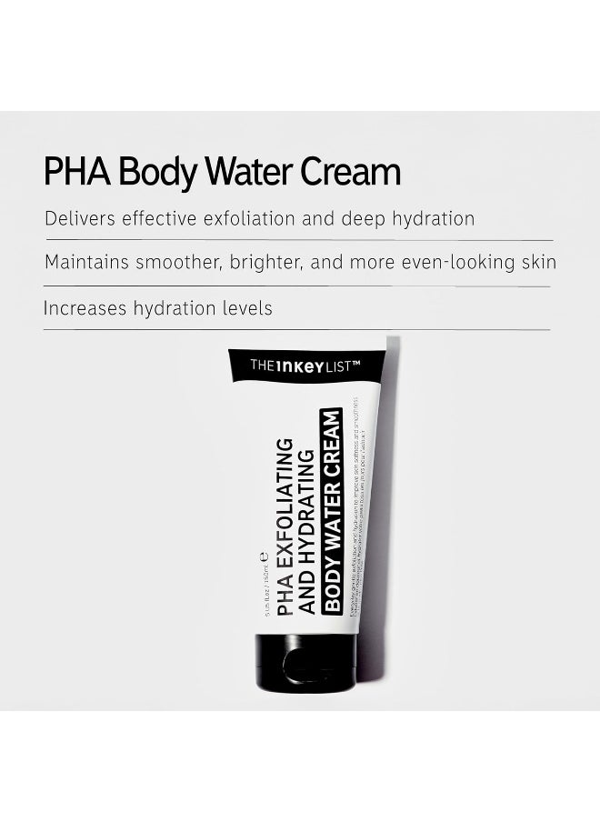 The Inkey List PHA Body Water Cream 150ml, Ultimate 2-in-1 Moisturiser For Exfoliation & Hydration, For Smoother, Brighter, and More Even-looking Skin, Fragrance Free, Suitable For All Skin Types