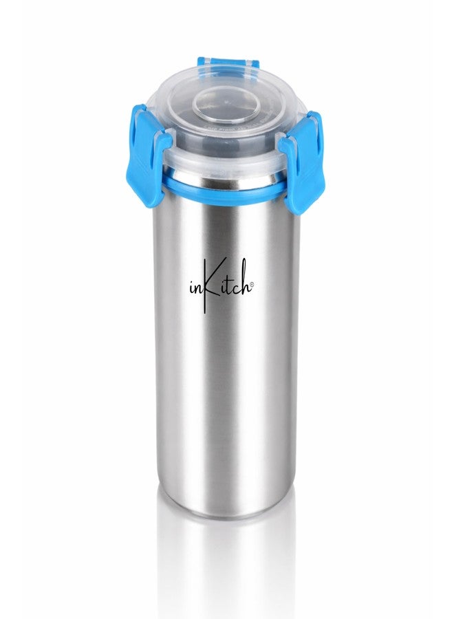inKitch Lunch Box for Kids with 500ml Steel Bottle with Cap, Leak Proof Stainless Steel Tiffin Box Set, Air Tight Food Grade Lunch Box 540ML + 90ML for School Kids Office College Picnic Travel - Image 4