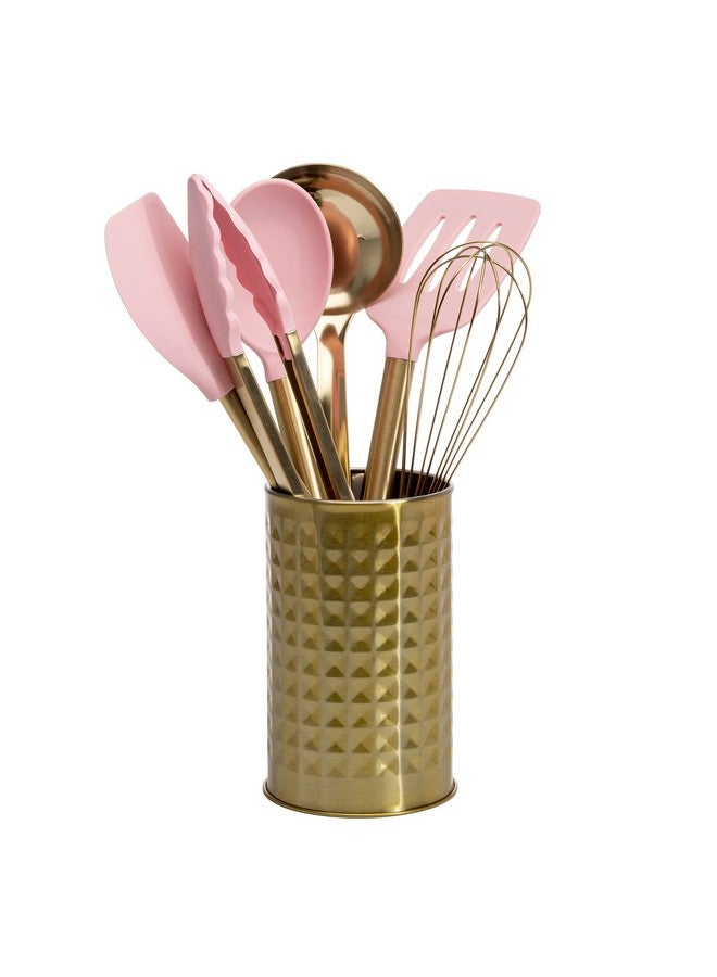 باريس هيلتون مجموعة أدوات مطبخ باريس هيلتون مع أدوات طهي من السيليكون، ومضرب ومغرفة من الفولاذ المقاوم للصدأ، 7 قطع، وردي وذهبي - Image 1