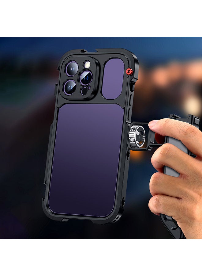 Smartphone Video Rig Vlog Kit Including Smartphone Cage with Cold Shoe Mounts & 1/4in Threaded Holes + Handle Grip for Vlog Video Recording Live Streaming Compatible with iPhone 14 Pro  - Image 5