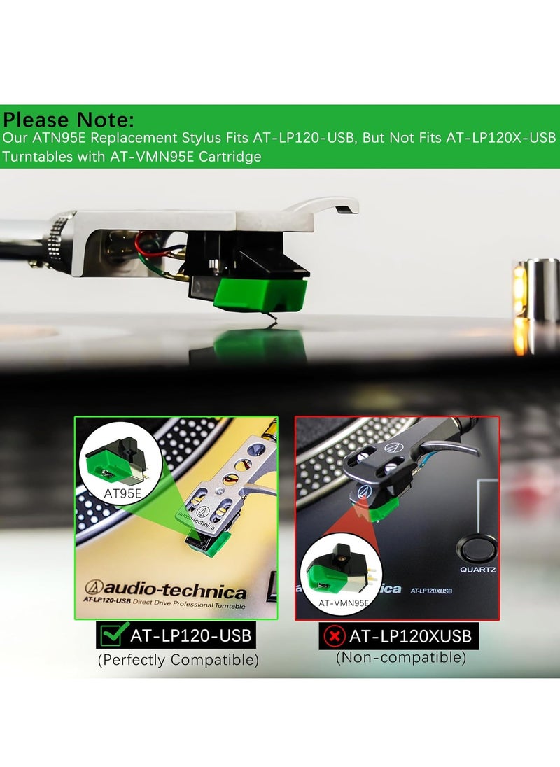 Generic - Replacement Stylus for AT95E Cartridge, Diamond Needles for Audio,Technica AT,LP120,USB Turntables, Compatible with AT93, AT3400, AT3450 - Image 1