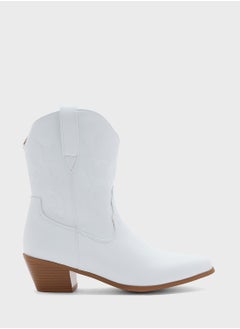 Ginger Embroidered Cowboy Ankle Boots  - Image 1