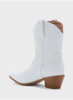 Ginger Embroidered Cowboy Ankle Boots  - Image 3