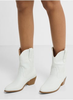 Ginger Embroidered Cowboy Ankle Boots  - Image 5