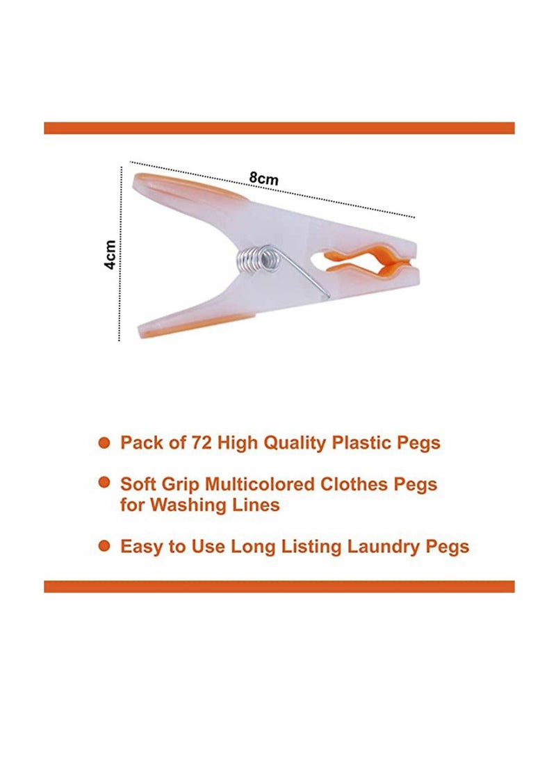 KASTWAVE Clothes Pegs 48 pcs Drying Strong Clips Laundry Home Windproof Pin Extra Large Non-slip Ergonomic Soft Rubber Grip Clothespins for Indoor Outdoor Washing Line Racks - Image 2