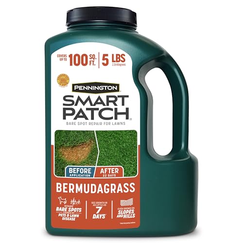 Pennington Smart Patch Bermudagrass 5lb 100 sq. ft. Grass Seed Bare Spot Repair with Mulch and Fertilizer - Image 1