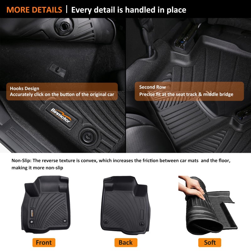 Binmotor-All Weather Floor Mats Cargo Liner for Mazda CX-5 2017 2018 2019 2020 2021 2022, Car Floor Mat CX5, Trunk Cargo Mat for Mazda CX5 Accessories Car Mats - Image 5