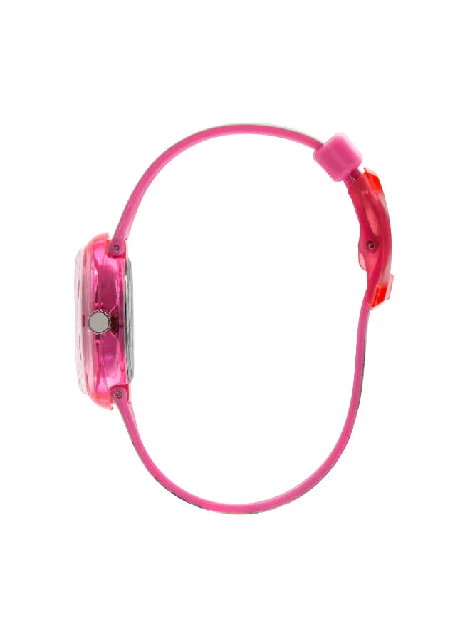 لي كوبر Lee Cooper Kids PC21S Movement Watch, Analog Display and Silicone Strap - LC.K.4.837, Pink