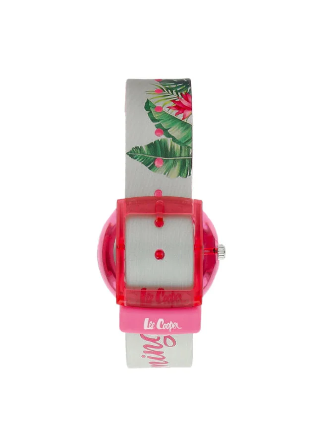 لي كوبر Lee Cooper Kids PC21S Movement Watch, Analog Display and Silicone Strap - LC.K.4.837, Pink