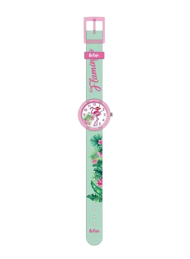 لي كوبر Lee Cooper Kids PC21S Movement Watch, Analog Display and Silicone Strap - LC.K.4.837, Pink