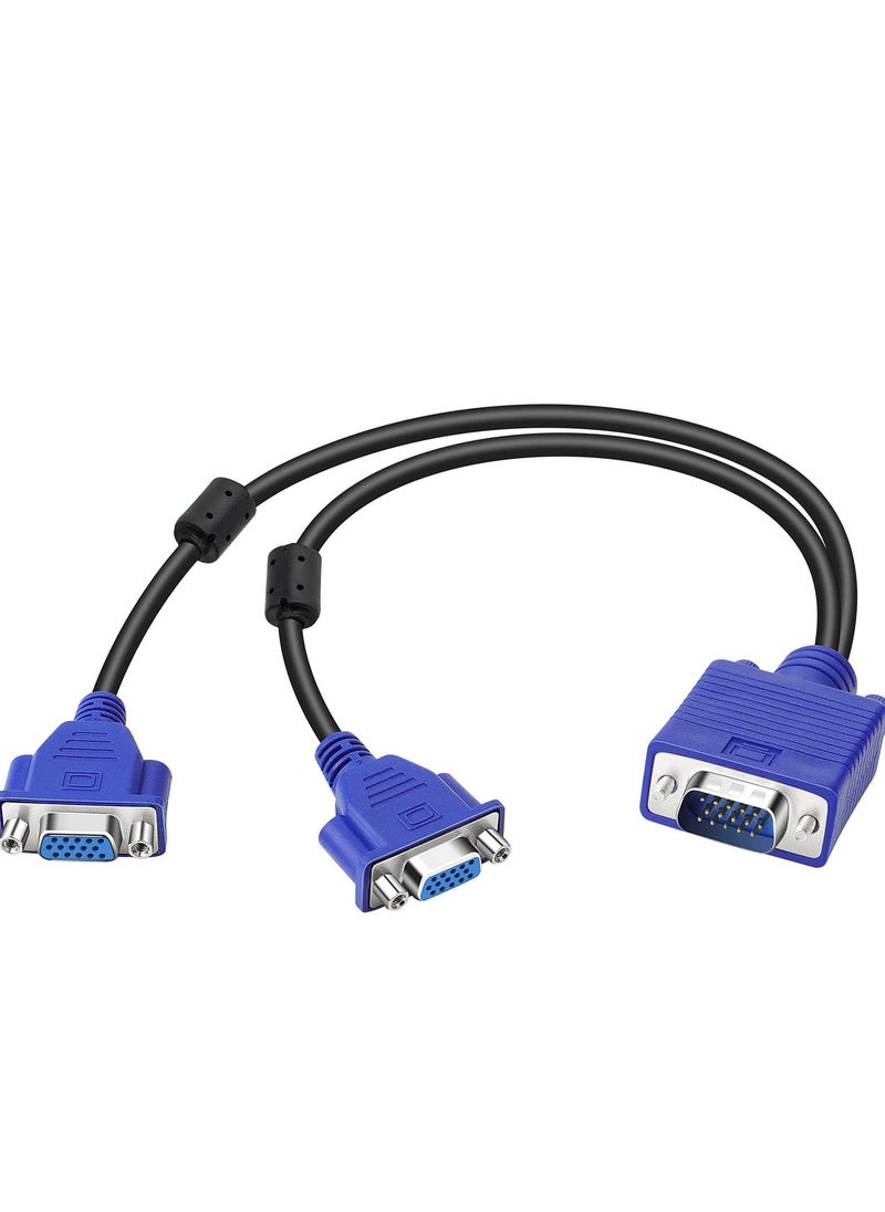 erorex Dual VGA Splitter Monitor Cable 1 Male to 2 Female Adapter Converter VGA Video Y Cable Cord for Screen Duplication  - Image 1