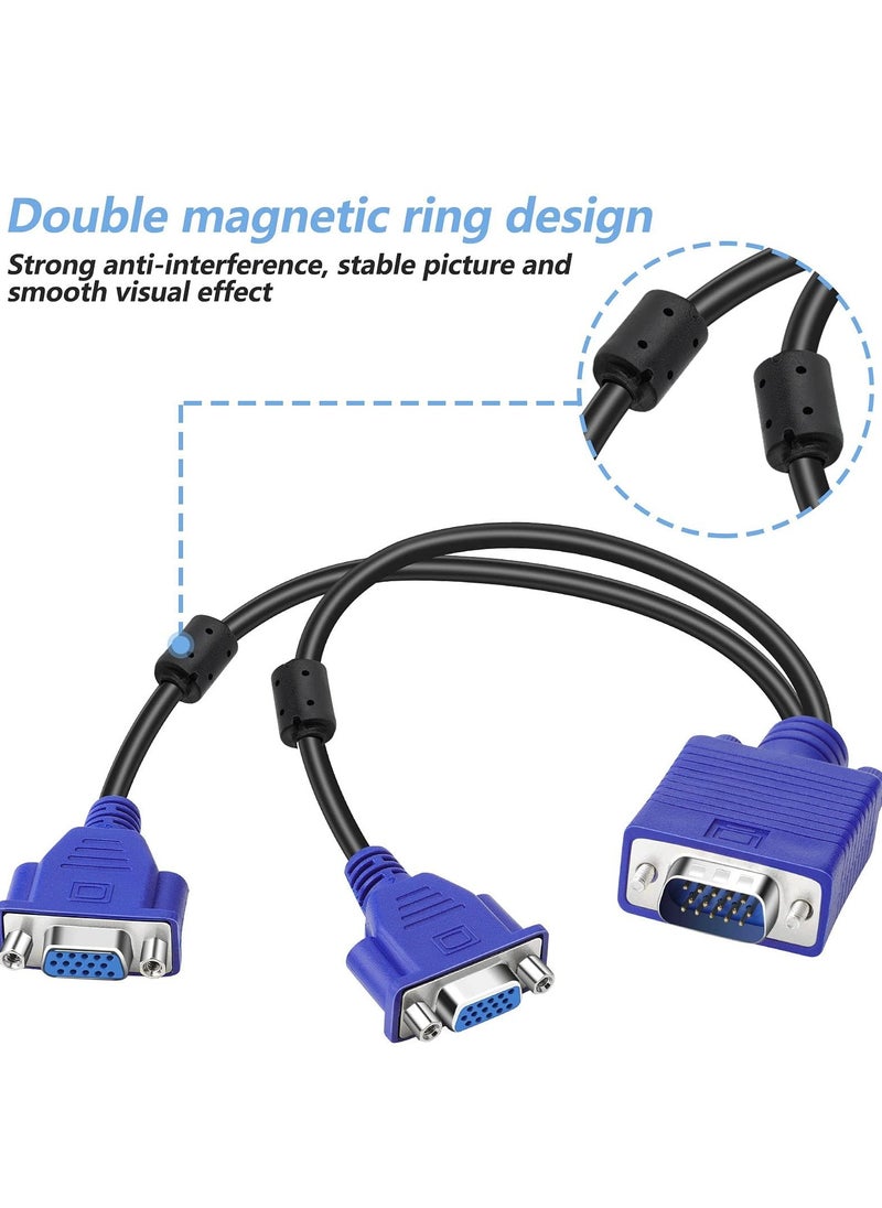 erorex Dual VGA Splitter Monitor Cable 1 Male to 2 Female Adapter Converter VGA Video Y Cable Cord for Screen Duplication  - Image 4