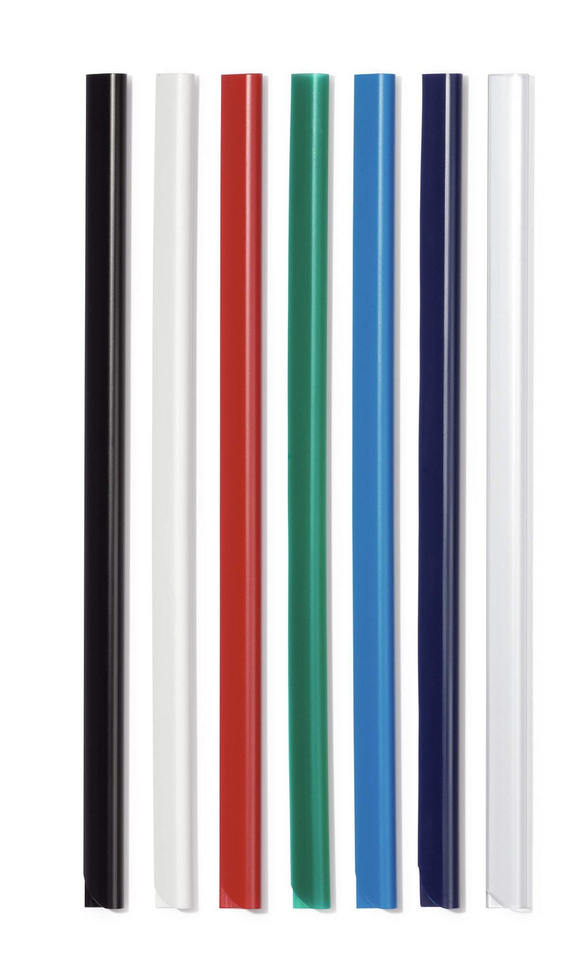 Durable Spine Bars A4 3 mm Pack of 100, File Binding Bar for A4 Documents with Rounded Corners for Easy Insertion, 297 mm Length, 13 mm Side, Holds ~30 Sheets | Plastic Binding Strips - Image 2