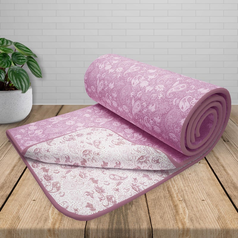 Story@Home Dohar Single Bed | 100% Cotton Blankets for Summer | 144x 220CM, 150GSM AC Blanket and Ac Comforter Single Bed | Pink & White Floral Pattern, Reversible Quilt | Ideal for Gifting - Image 1