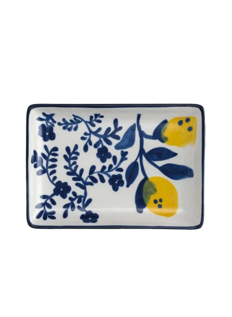 The Saffron Souk Hand-Painted Stoneware Dish with Lemons - style 2