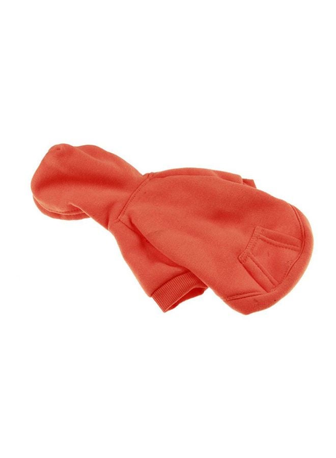 أوتاد معطف شتوي ناعم مع غطاء رأس للحيوانات الأليفة برتقالي XS - Image 2