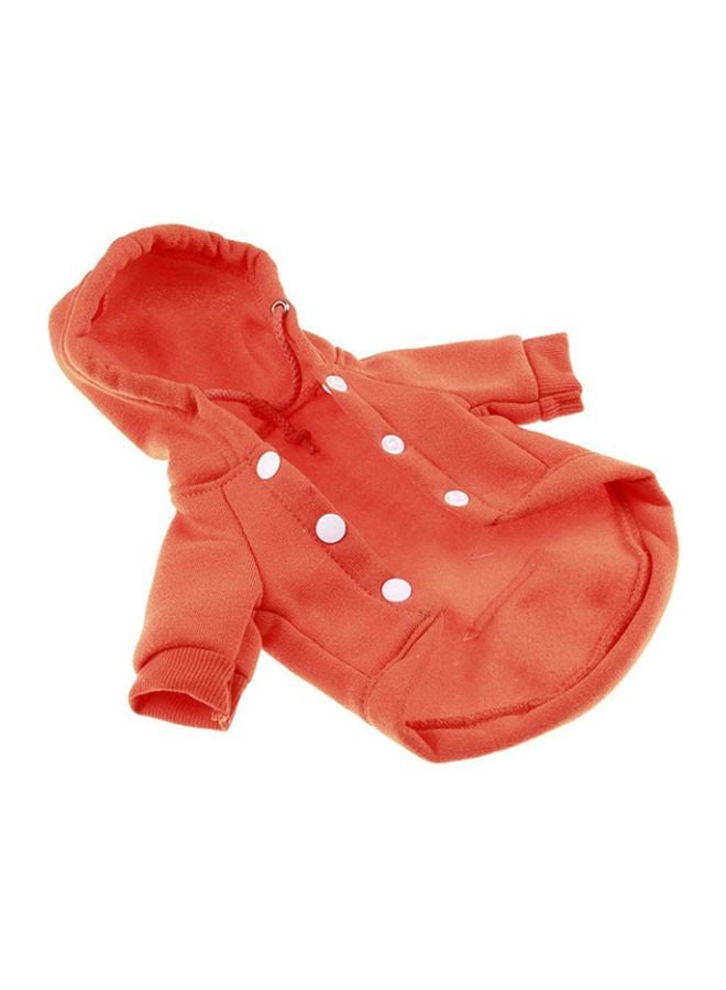 أوتاد معطف شتوي ناعم مع غطاء رأس للحيوانات الأليفة برتقالي XS - Image 3